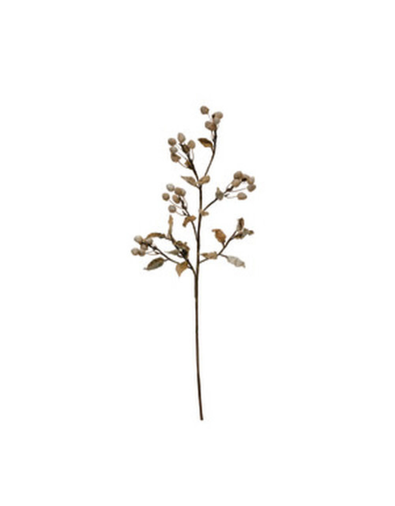 Faux Flocked Berry Pick, Cream