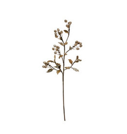 Faux Flocked Berry Pick, Cream
