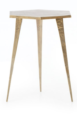 Hex End Table - Raw Brass