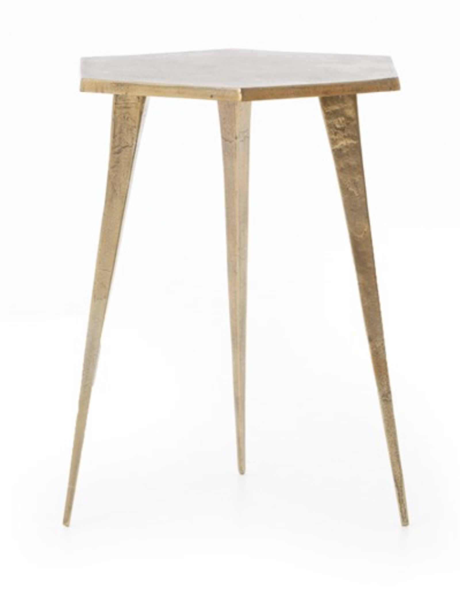 Hex End Table - Raw Brass