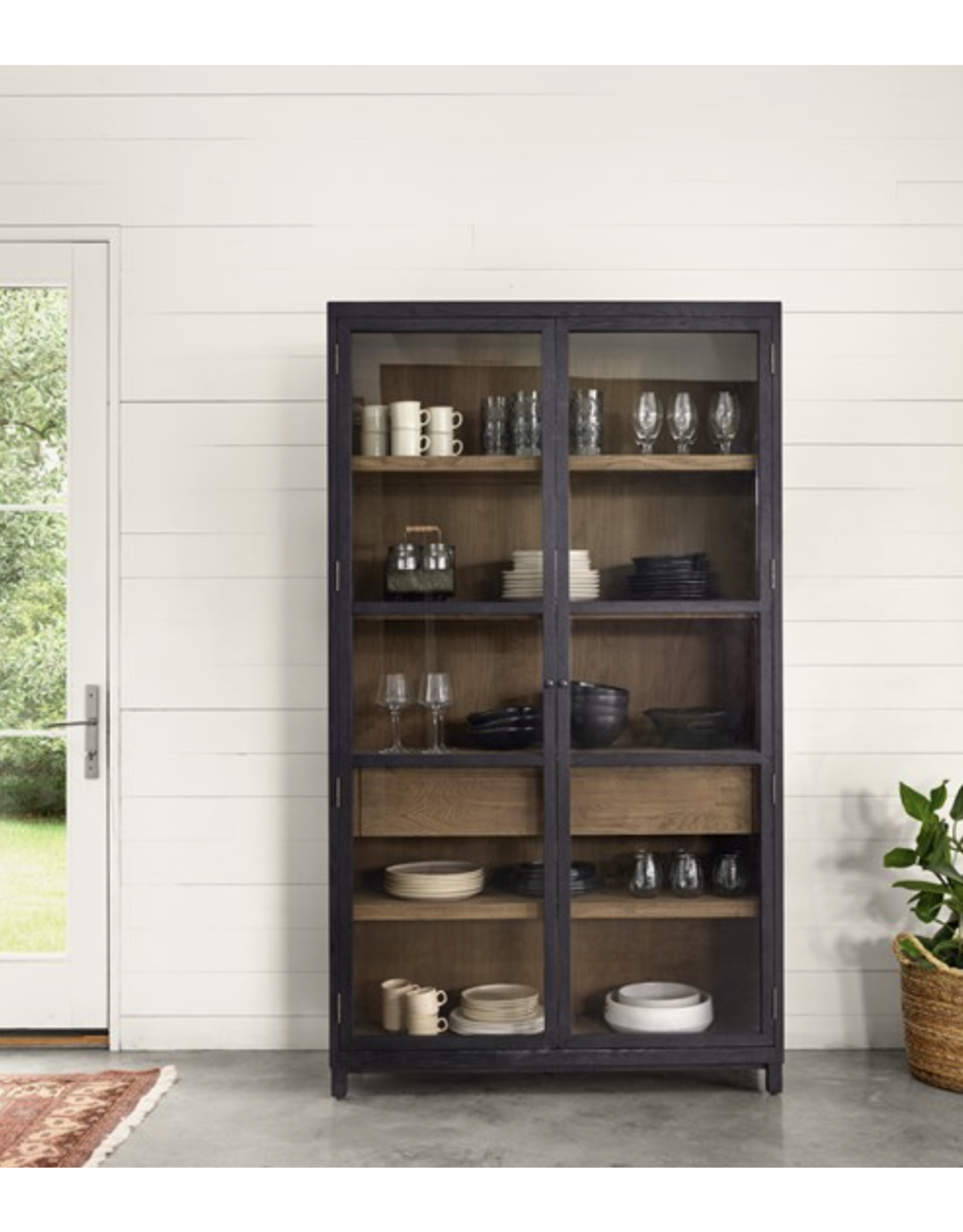Millie Cabinet-Drifted Black/Oak