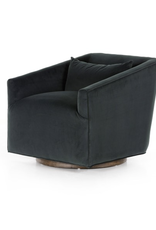 York Swivel Chair in Modern Velvet Smoke
