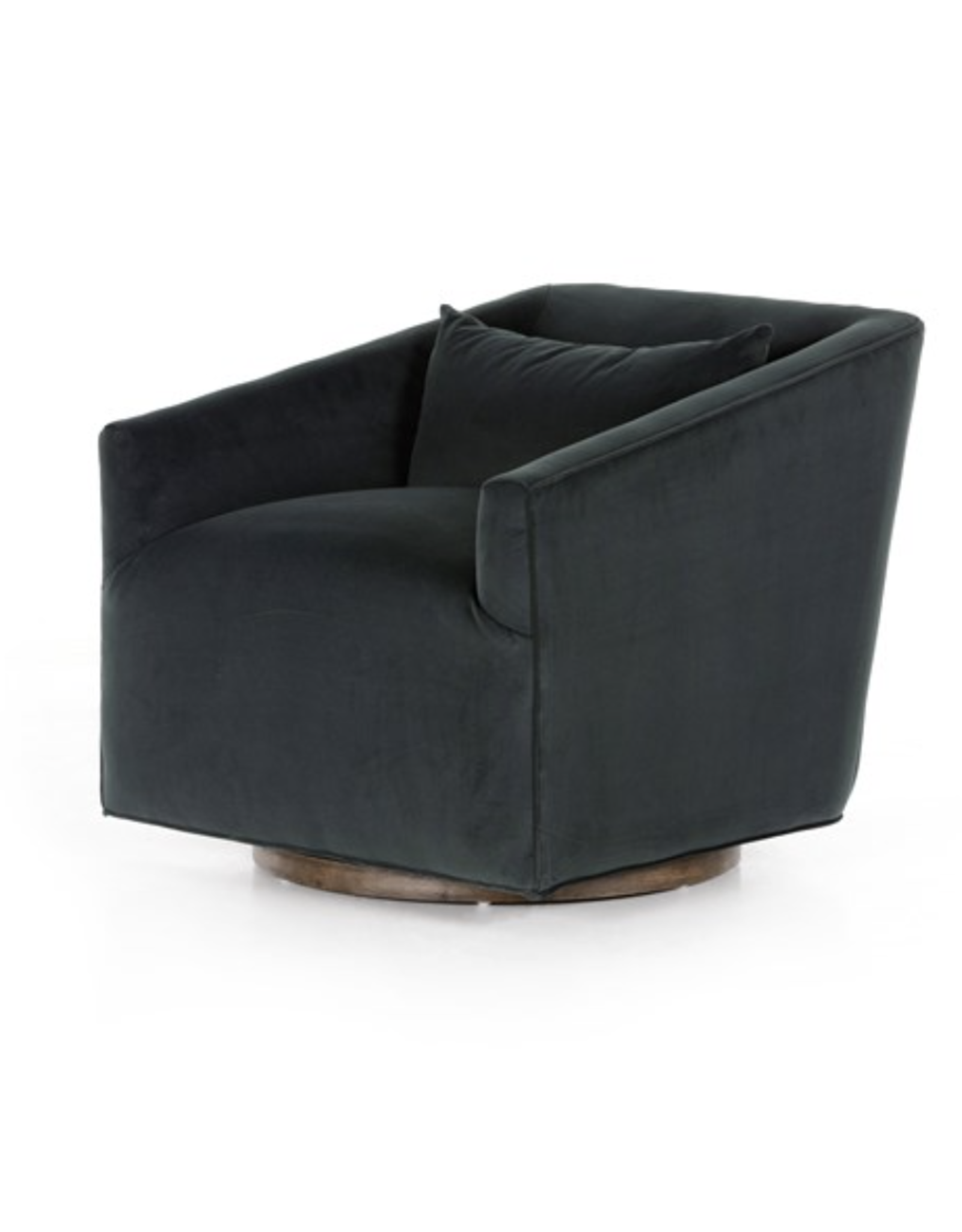 York Swivel Chair in Modern Velvet Smoke