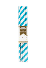 Colourful Striped Paper Straws - 25pk