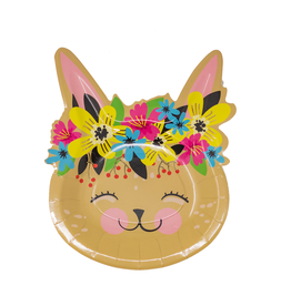 Bunny Head Floral Dessert Plates - 8pk