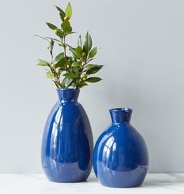 Navy Artisanal Vase, Medium