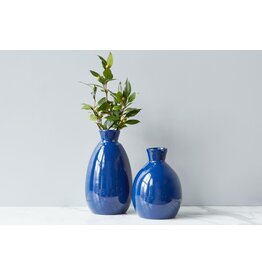 Navy Artisanal Vase, Medium