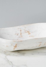 Distressed White Dough Bowl, Small