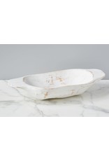 Distressed White Dough Bowl, Small