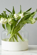 White Colourblock Flower Vase
