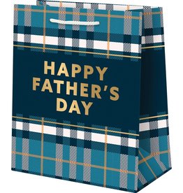 Happy Father's Day Plaid Medium Bag