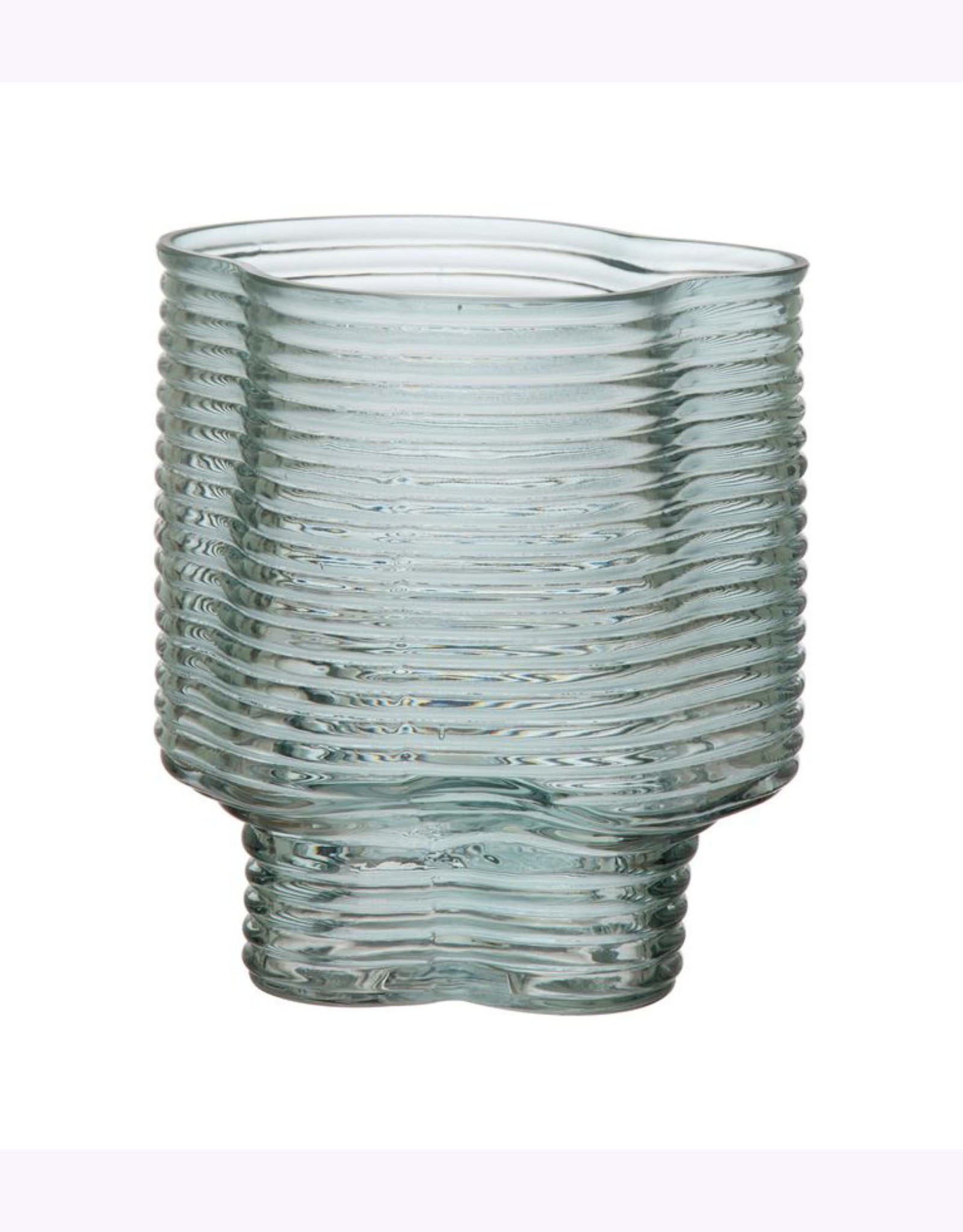 Molded Glass Vase, Blue