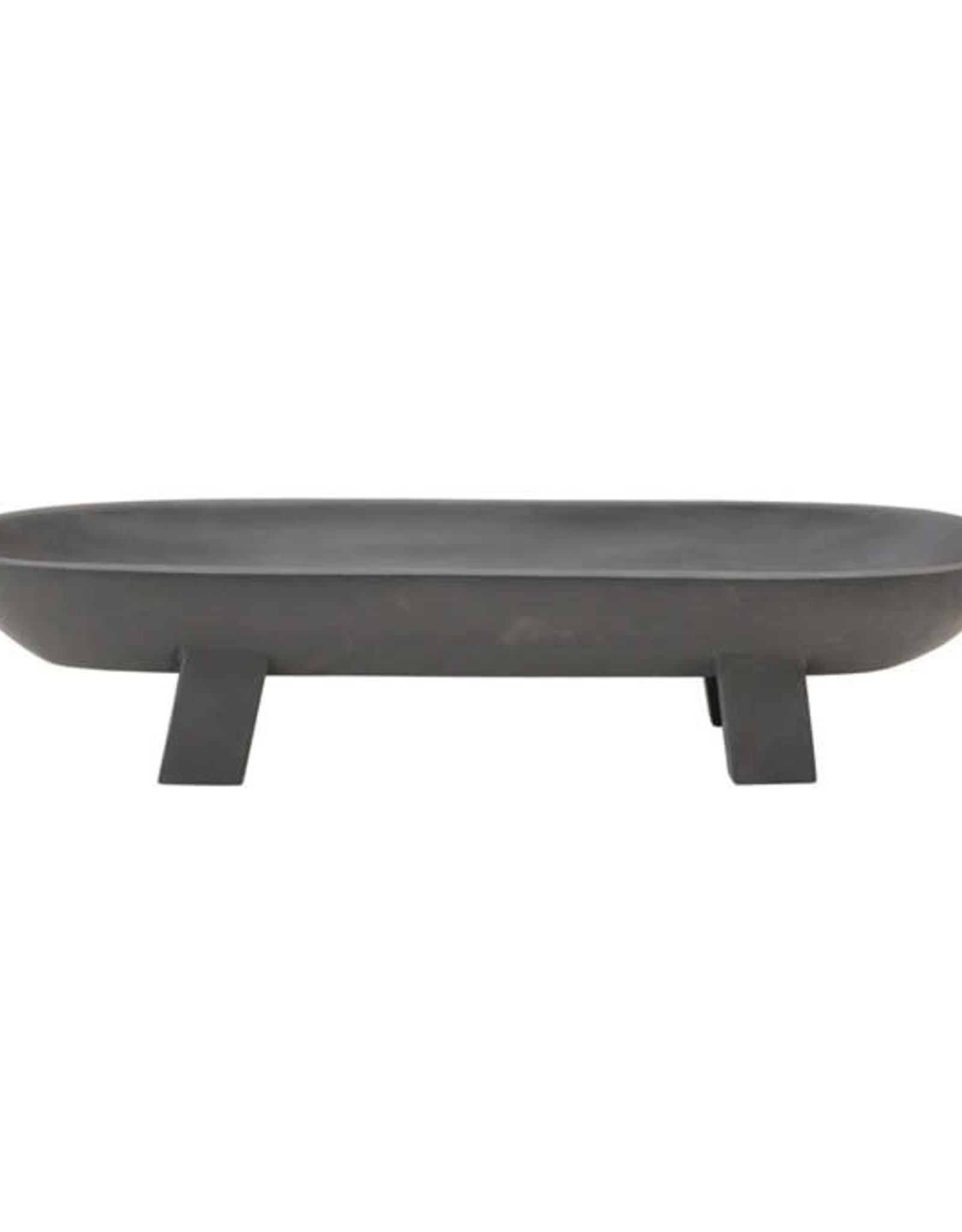 Black Mango Wood Footed Tray