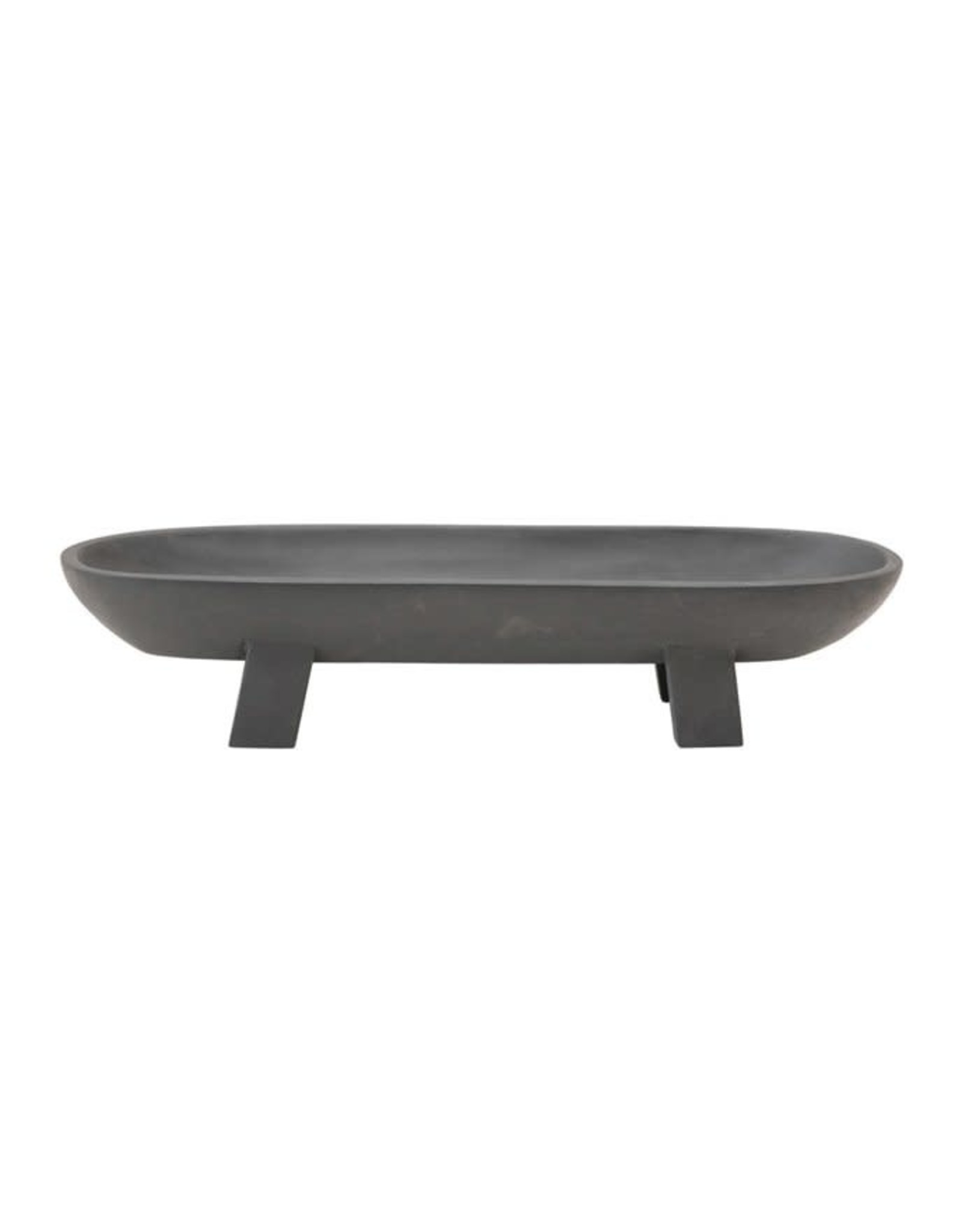 Black Mango Wood Footed Tray