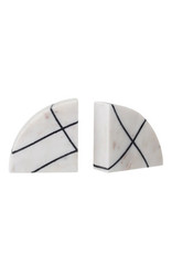 Marble Bookends, Blk/White