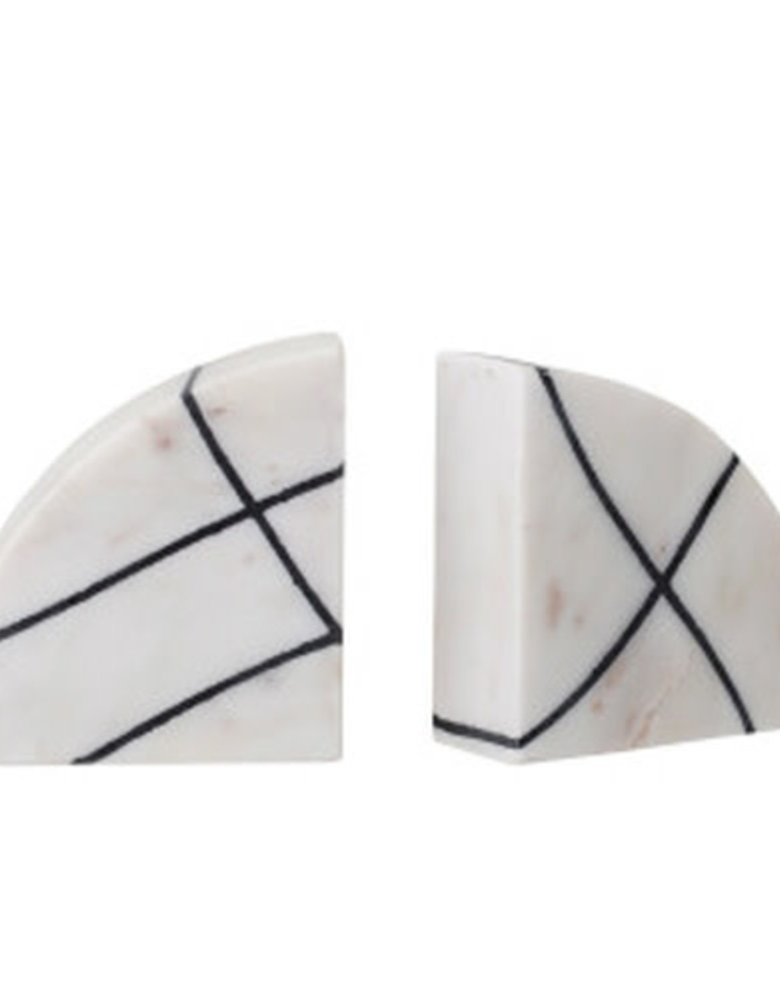 Marble Bookends, Blk/White