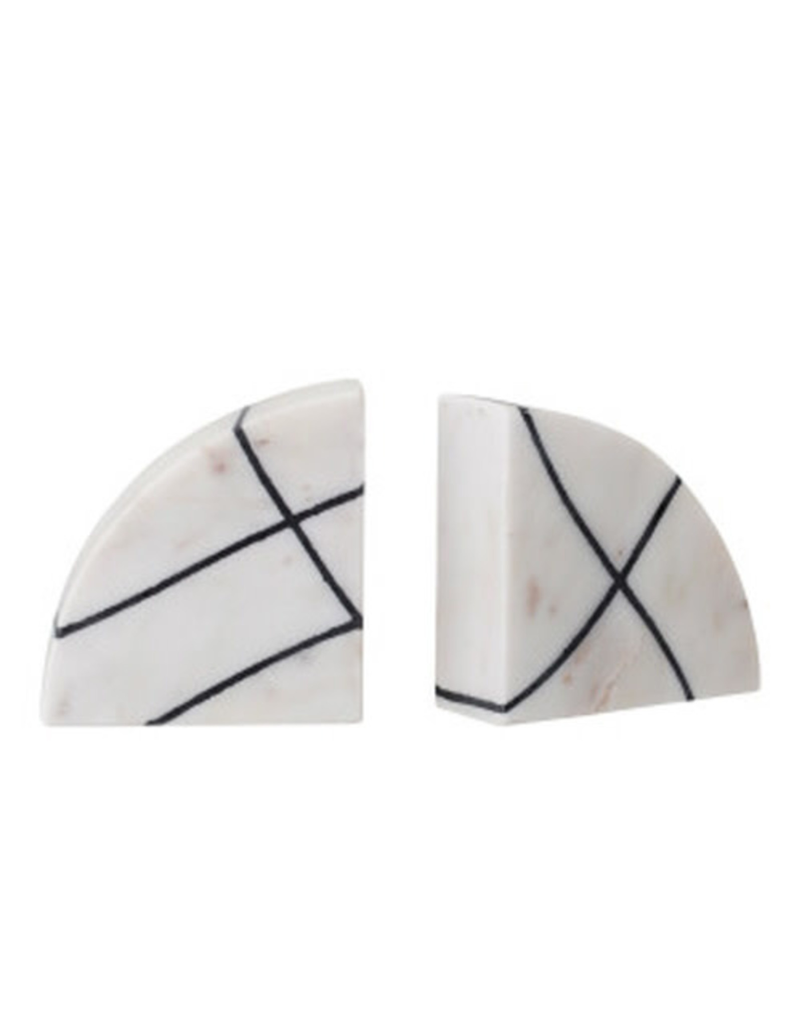 Marble Bookends, Blk/White