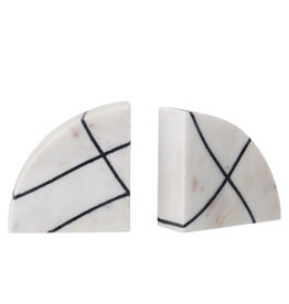 Marble Bookends, Blk/White