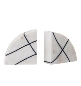 Marble Bookends, Blk/White