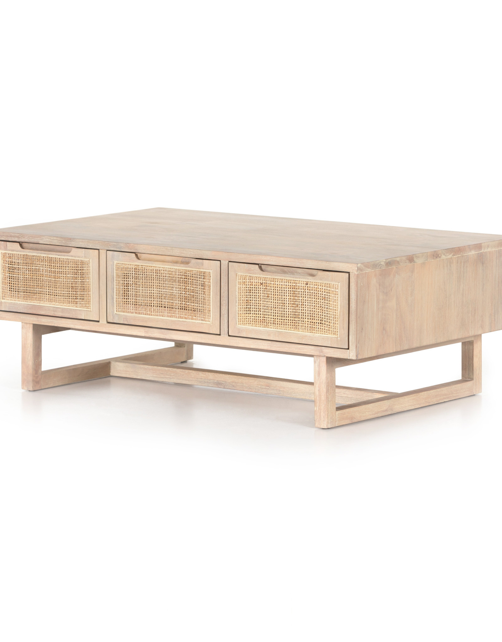 Clarita Coffee Table, White Wash Mango