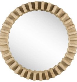 Sprocket Mirror, Natural Wood - 35"