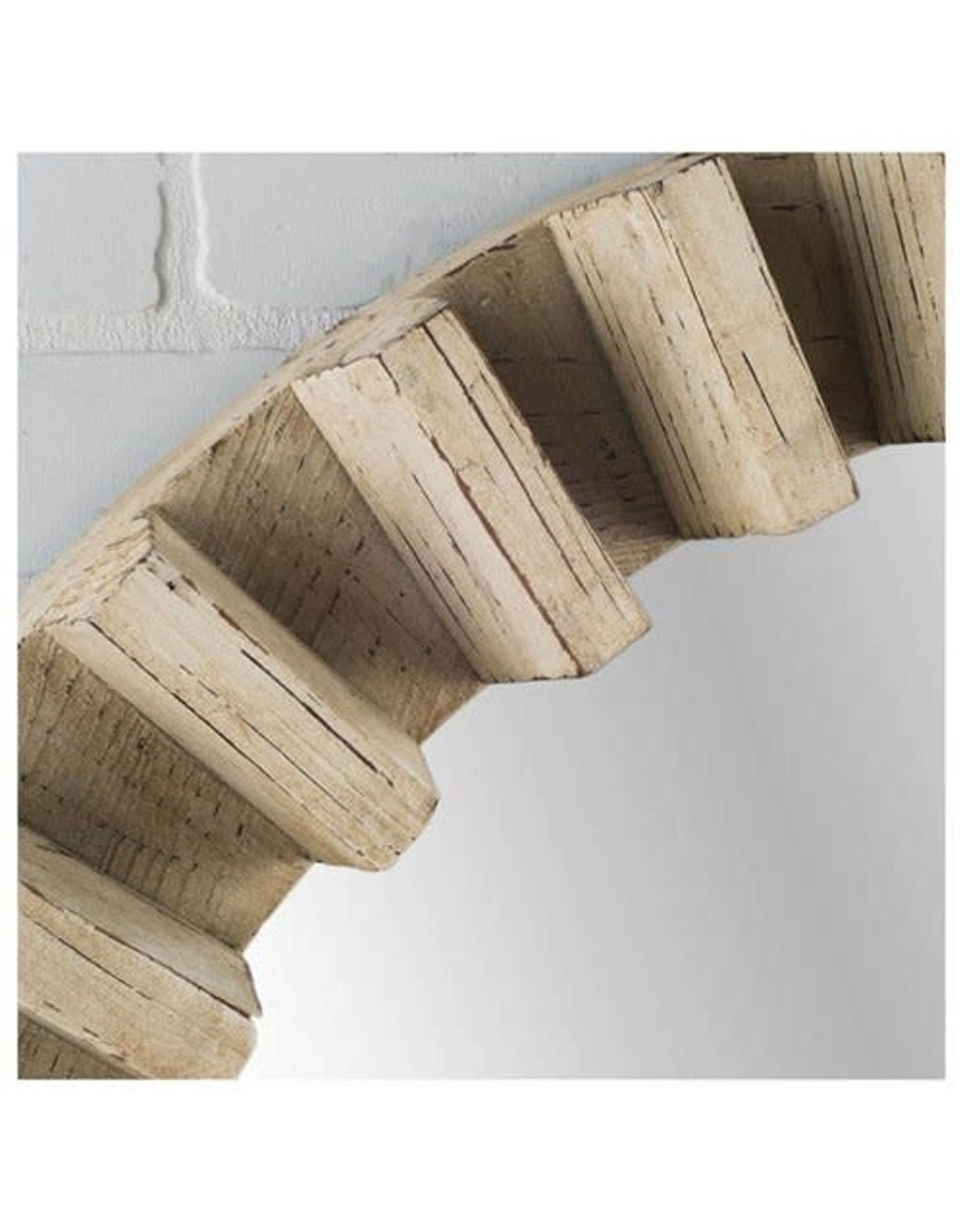 Sprocket Mirror, Natural Wood - 35"