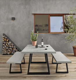 Cyrus Outdoor Dining Table-79"-Grey