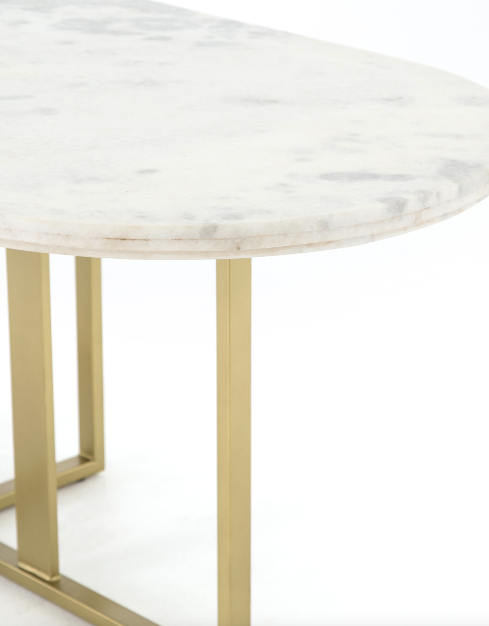 Devan Oval Dining Table, Brass Patina