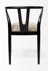 Trixie Black Wooden Base Linen Seat Dining Chair