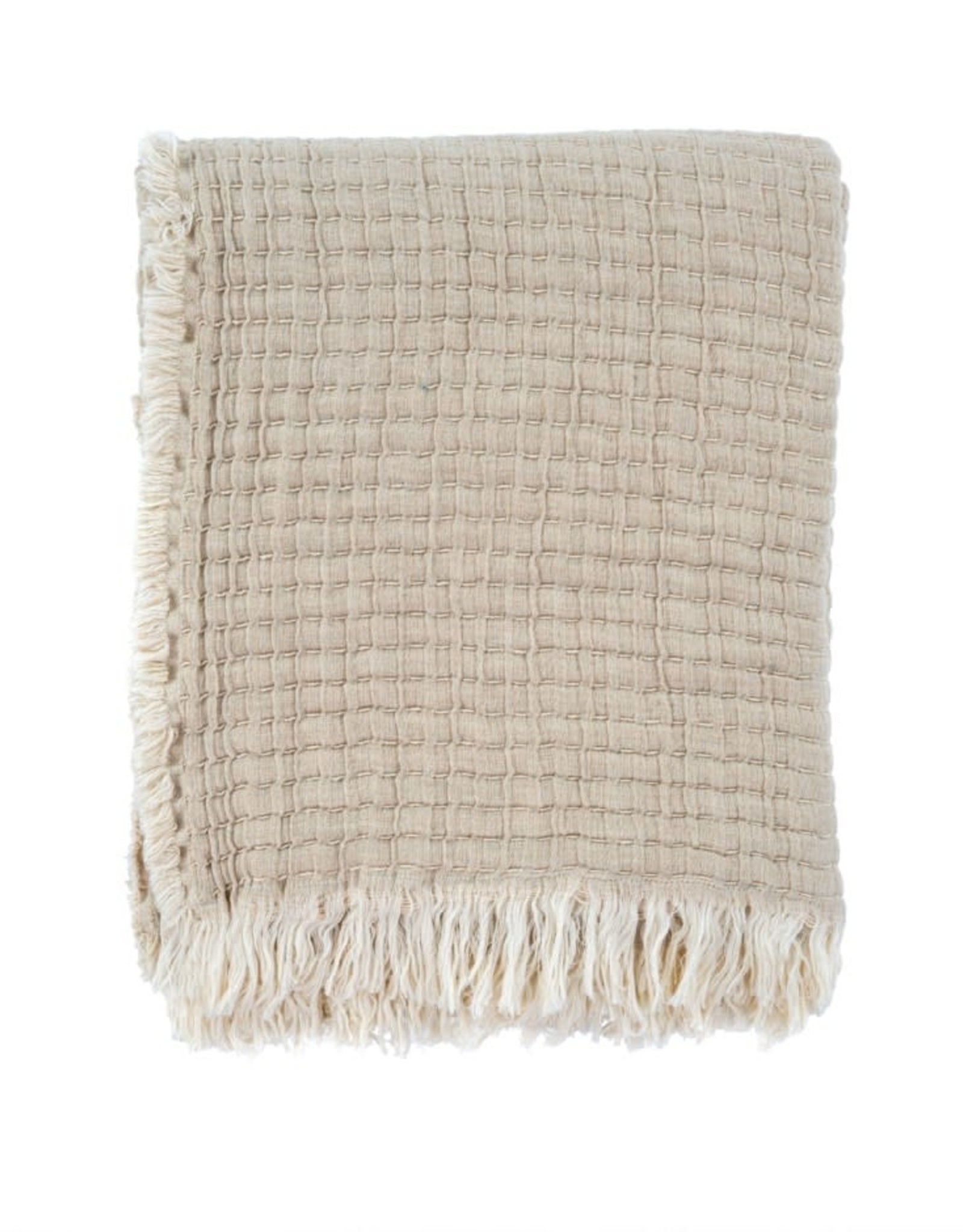 Kantha-Stitch Throw, Chambray