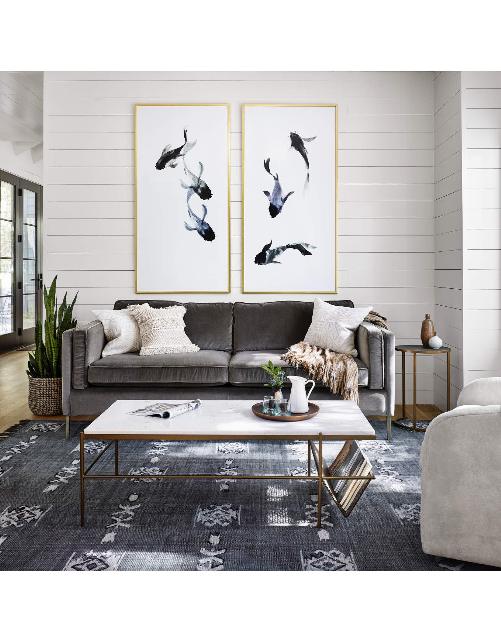 Emery Sofa in Sapphire Birch-84"
