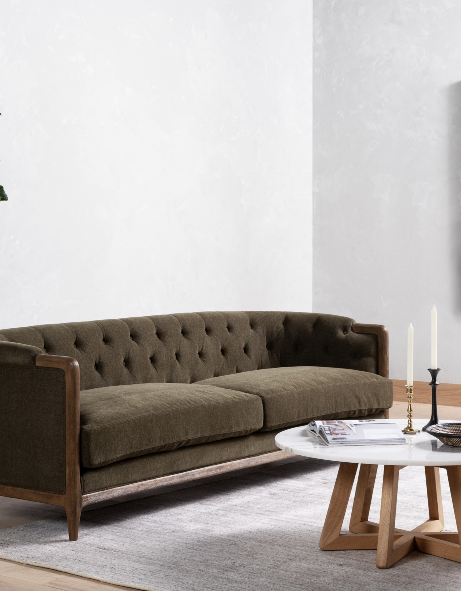 Ellsworth Sofa in Sutton Olive-90"