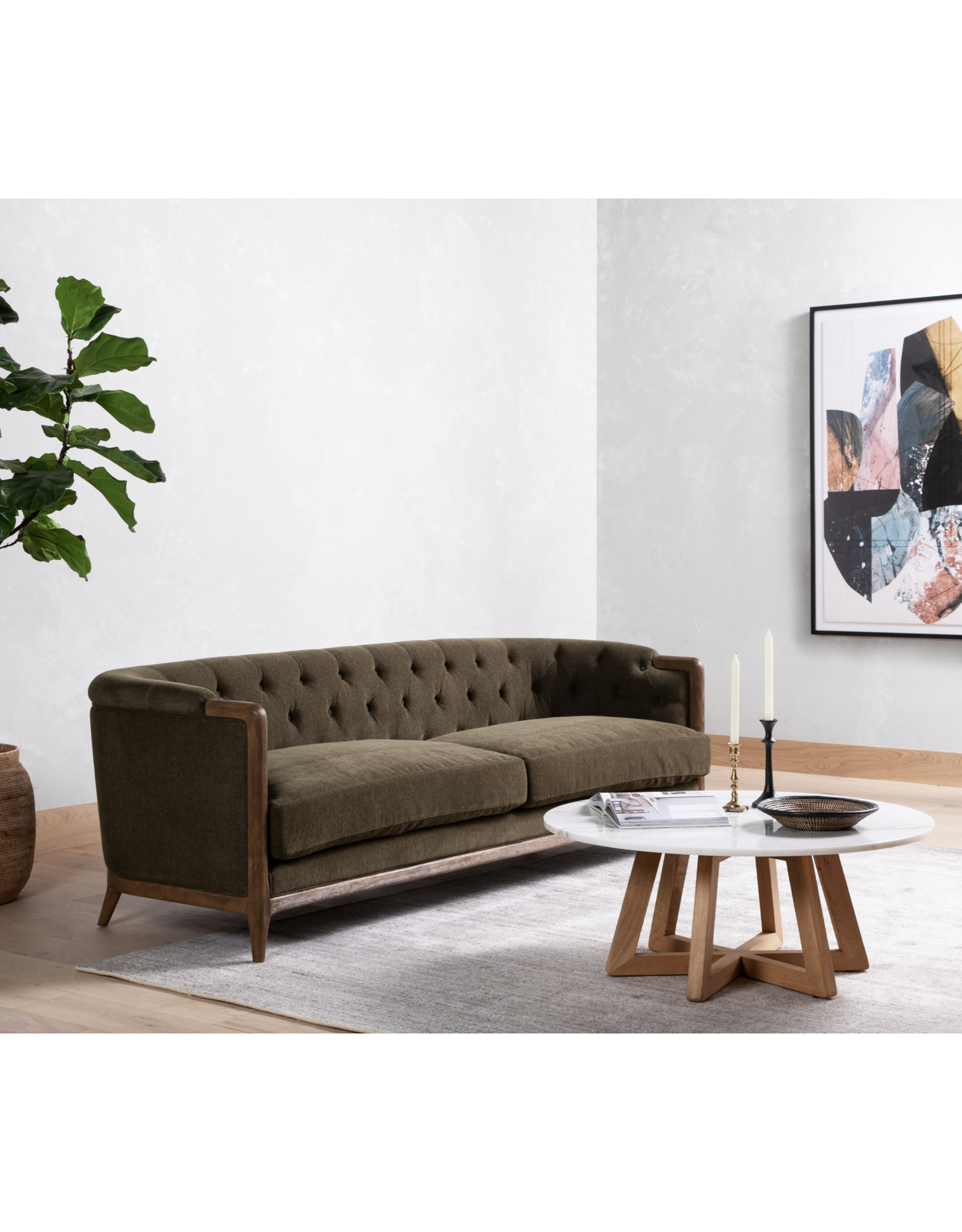Ellsworth Sofa, Sutton Olive-90"
