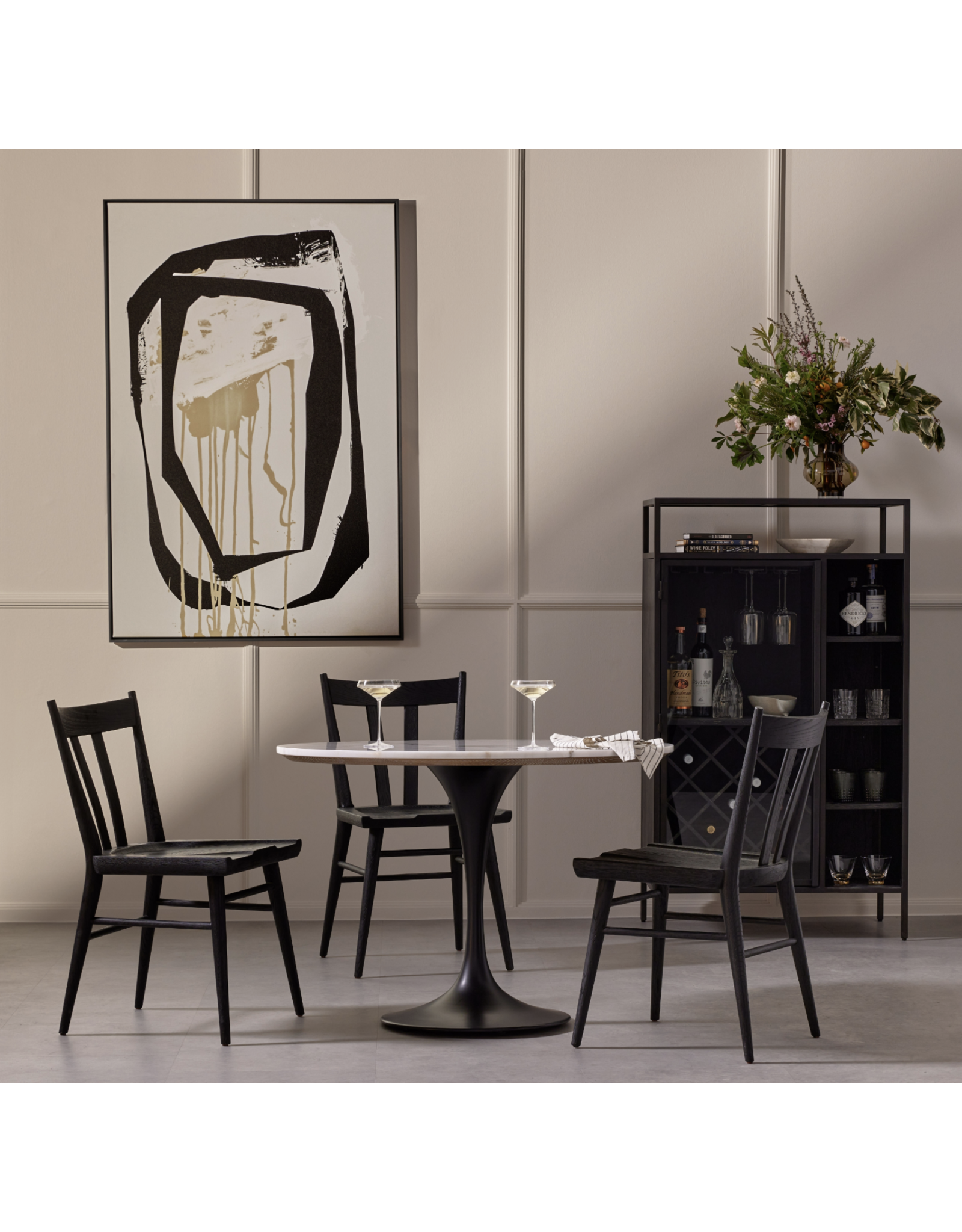Gregory Dining Chair in Black Oak