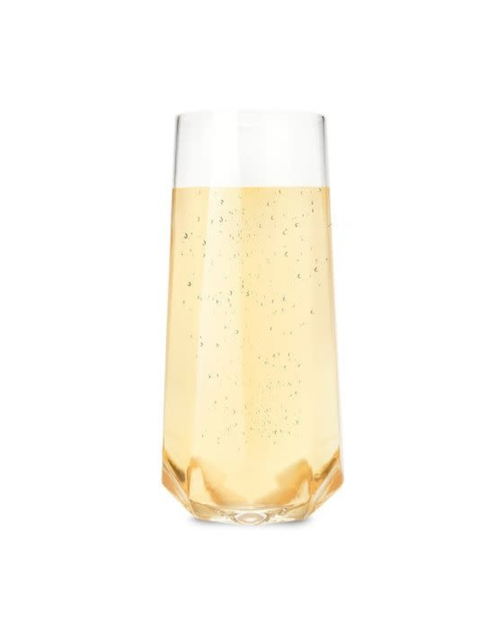 Faceted Crystal Stemless Champagne Flutes