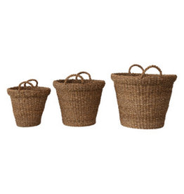 Round Handwoven Seagrass Basket