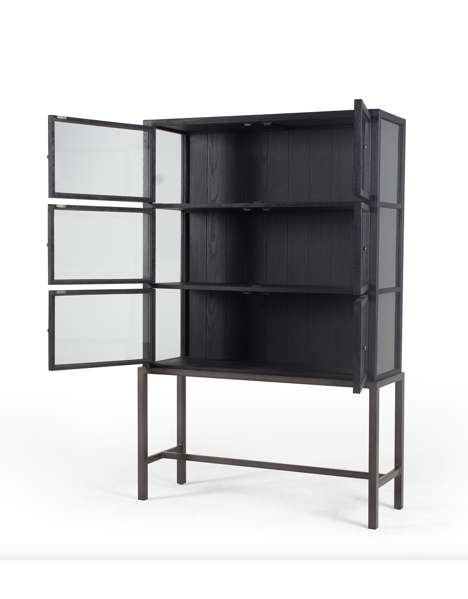 Spencer Curio Cabinet in Drifted Black