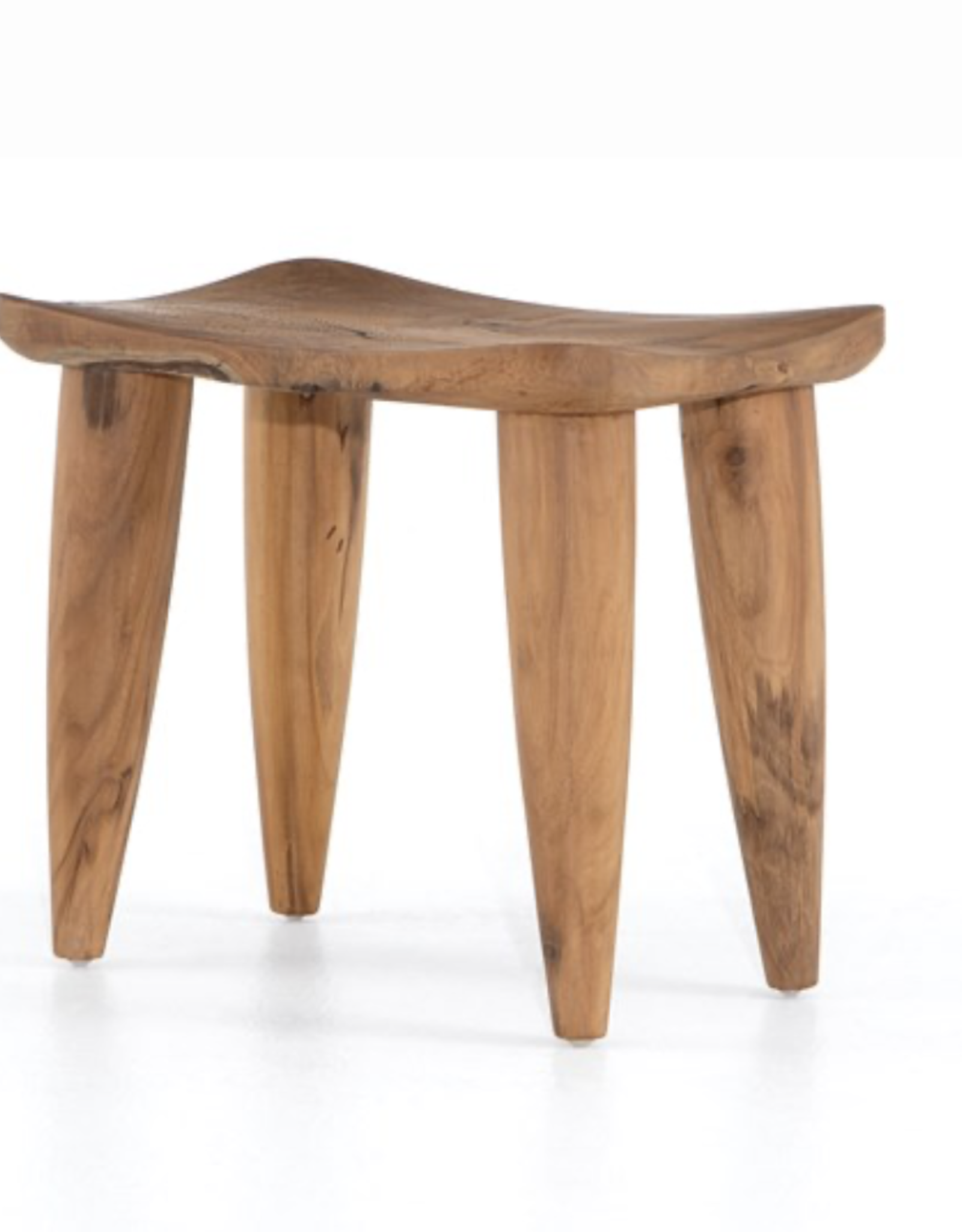 Zuri Outdoor Stool, Aged Natural Teak