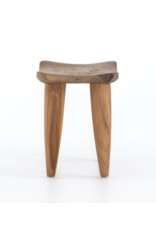 Zuri Outdoor Stool, Aged Natural Teak