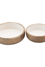 Enamelled Mango Wood Bowls