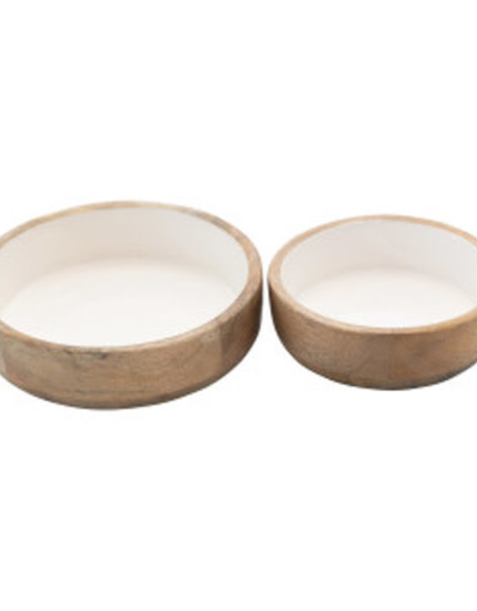 Enamelled Mango Wood Bowls