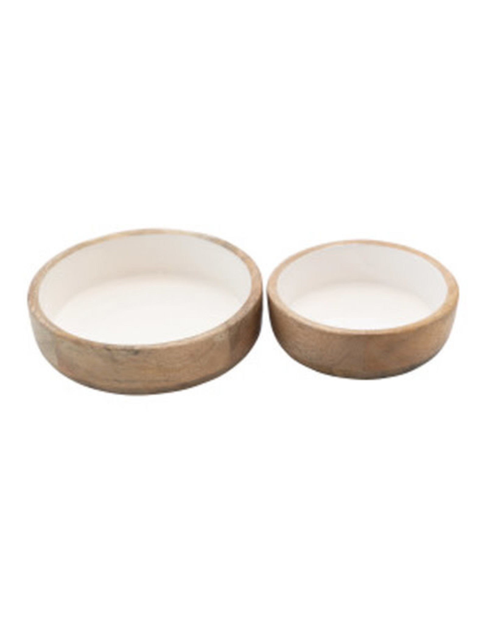 Enamelled Mango Wood Bowls