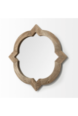 Argonne 23" Round-Square Brown Wood Frame Mirror