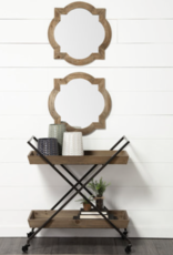 Argonne 23" Round-Square Brown Wood Frame Mirror