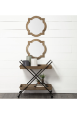 Argonne 23" Round-Square Brown Wood Frame Mirror