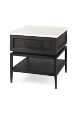 Divina  Dark Brown Wood 1 Drawer Side Table