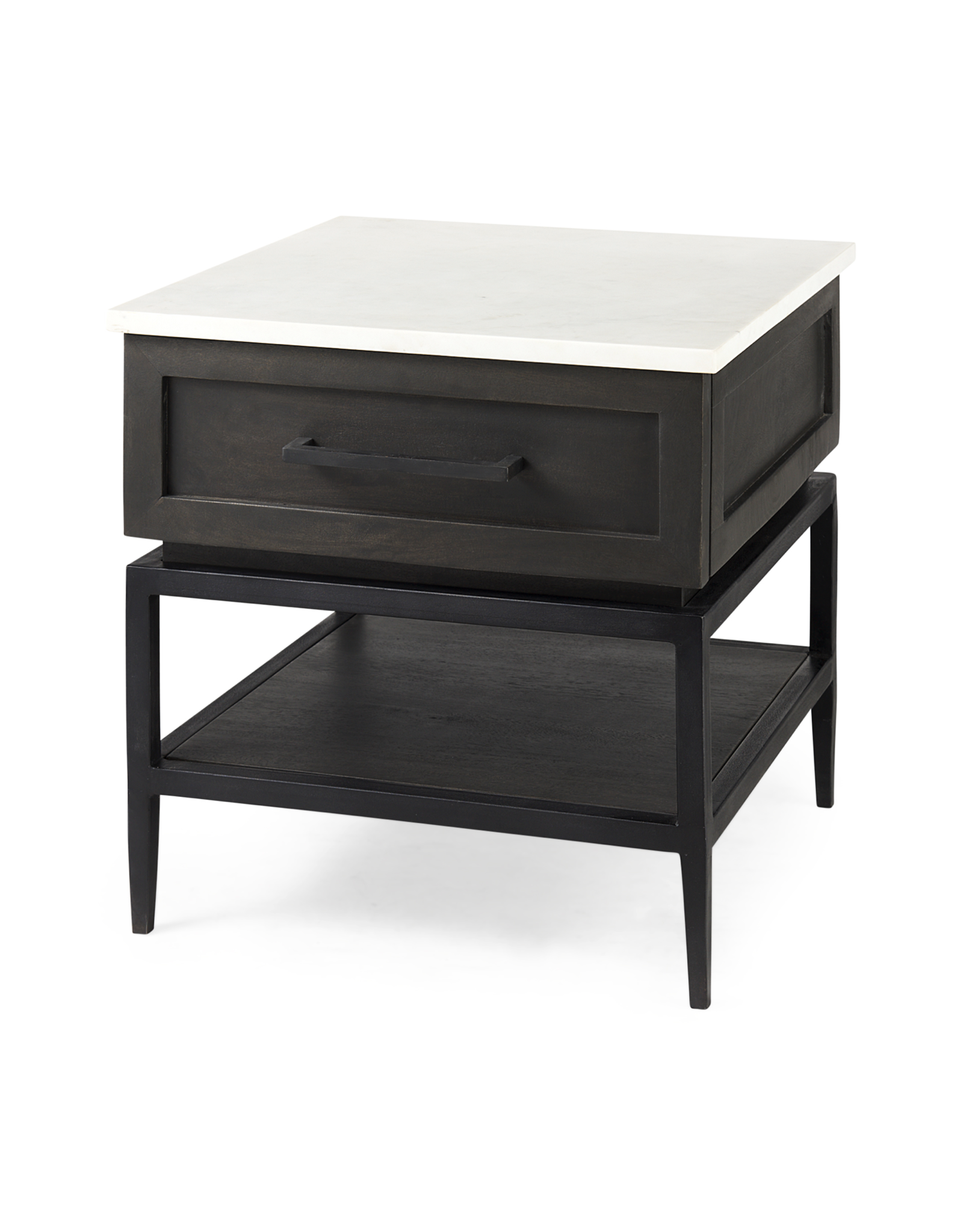 Divina  Dark Brown Wood 1 Drawer Side Table