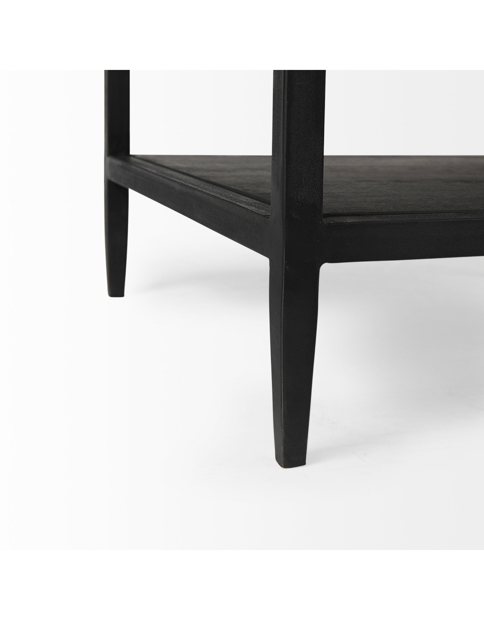 Divina  Dark Brown Wood 1 Drawer Side Table