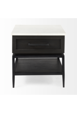 Divina  Dark Brown Wood 1 Drawer Side Table