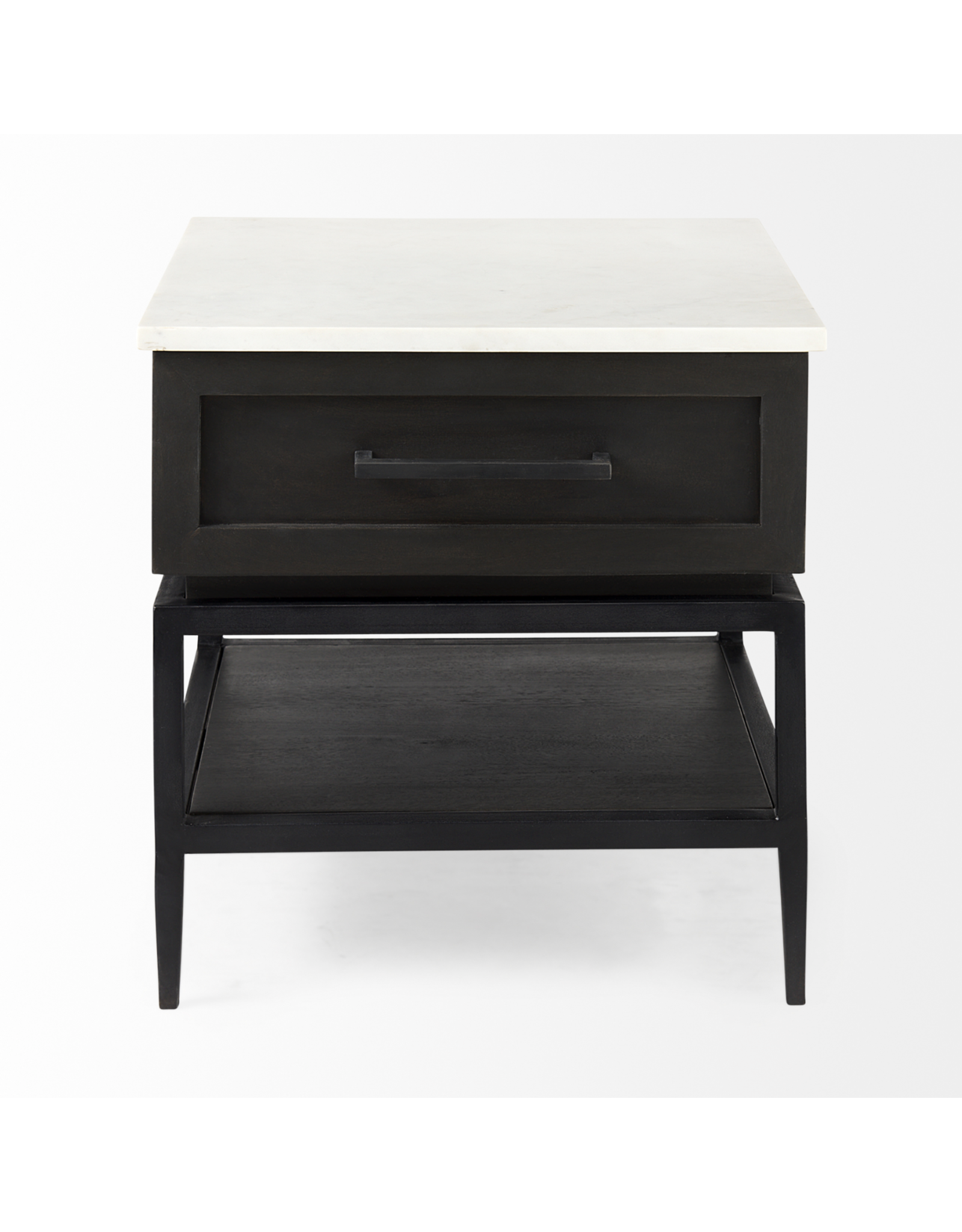 Divina  Dark Brown Wood 1 Drawer Side Table